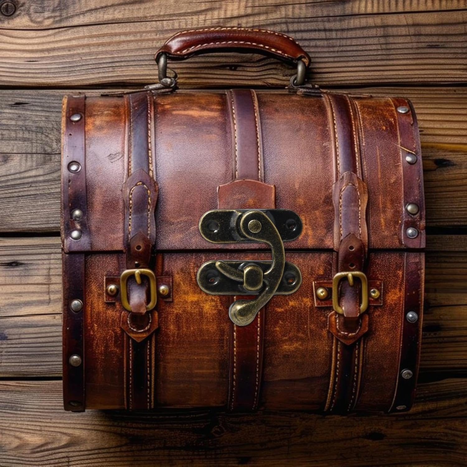 Antique Hook Hasp | 2pcs Brass Retro Clasp Latch for Antique Box - Vintage Style Mini Hasp Latch with Mounting Screws for Jewelry Box, Toolbox