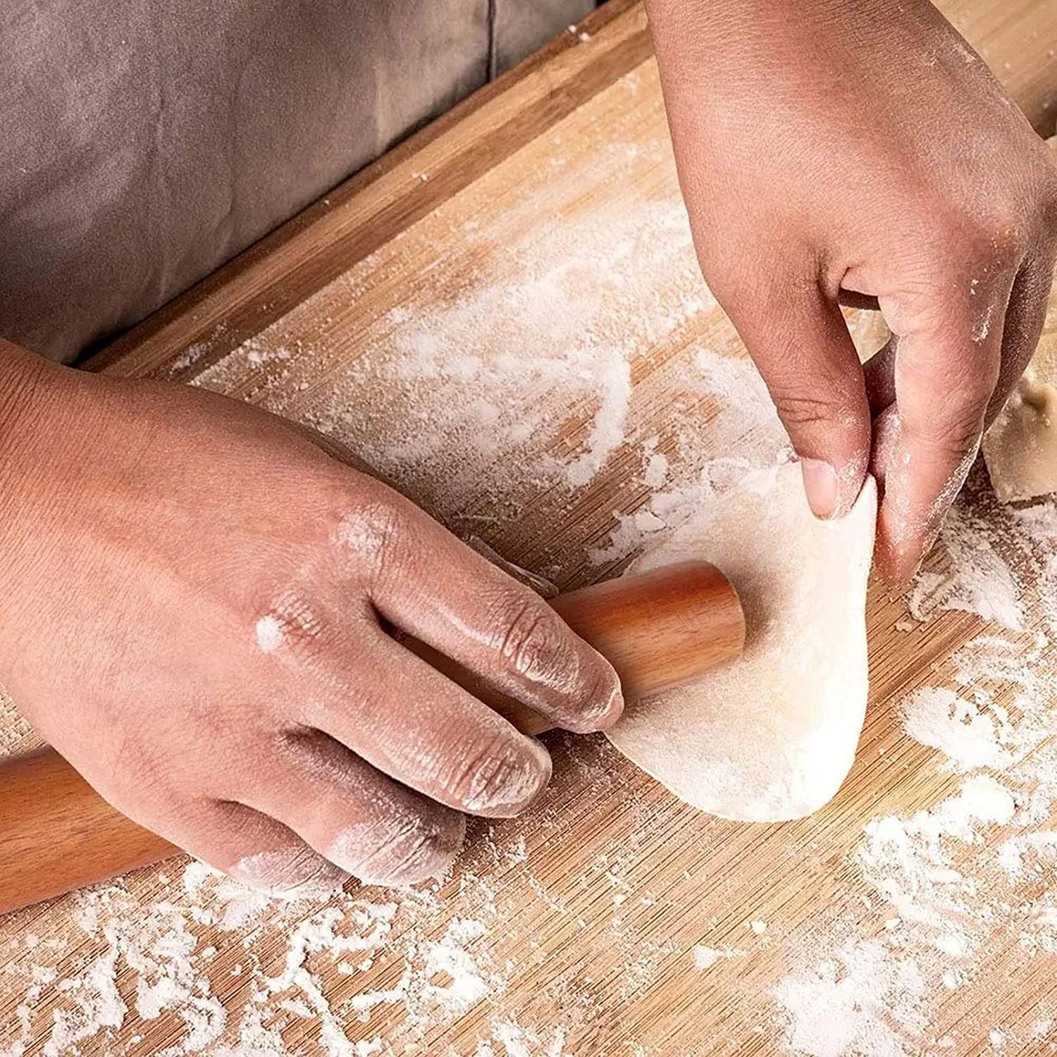 ACiyD Rodillo de amasar para Hornear Rodillo de amasar de Madera para Hornear, Rodillo de Masa de 15.75 Pulgadas por 1.38 Pulgadas para Pizza, Galletas, Pasador de Pastel