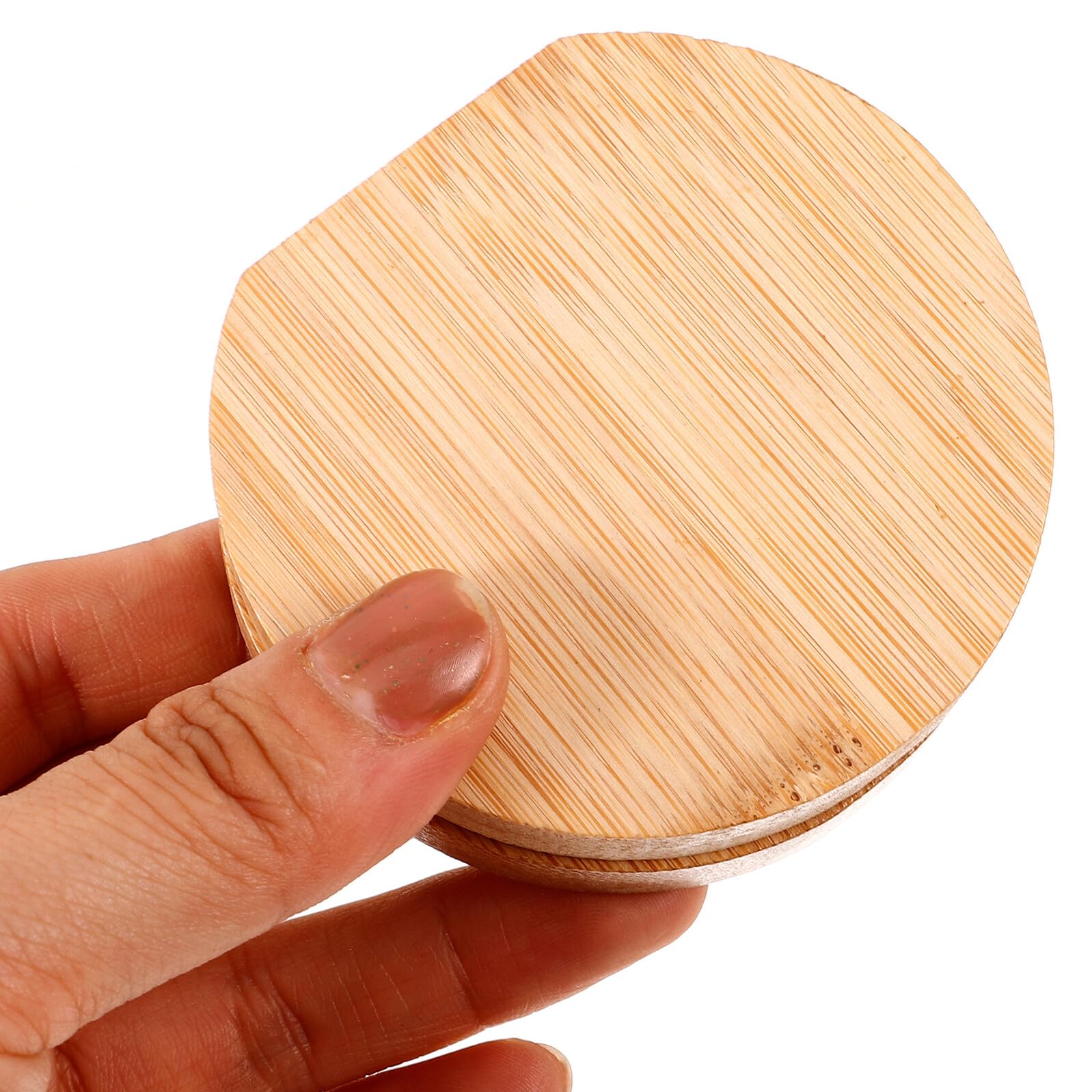 Espejo Compacto de Maquillaje de Bambú Natural Espejo de Bolsillo Portátil para Mujeres de Mano Pequeño para Viaje y Retoques Cualquier Lugar