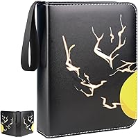 Vista 8 de Carpeta de tarjetas con 4 bolsillos, 400 bolsillos con 50 fundas extraíbles, soporte para álbum con cremallera para coleccionista de tarjetas