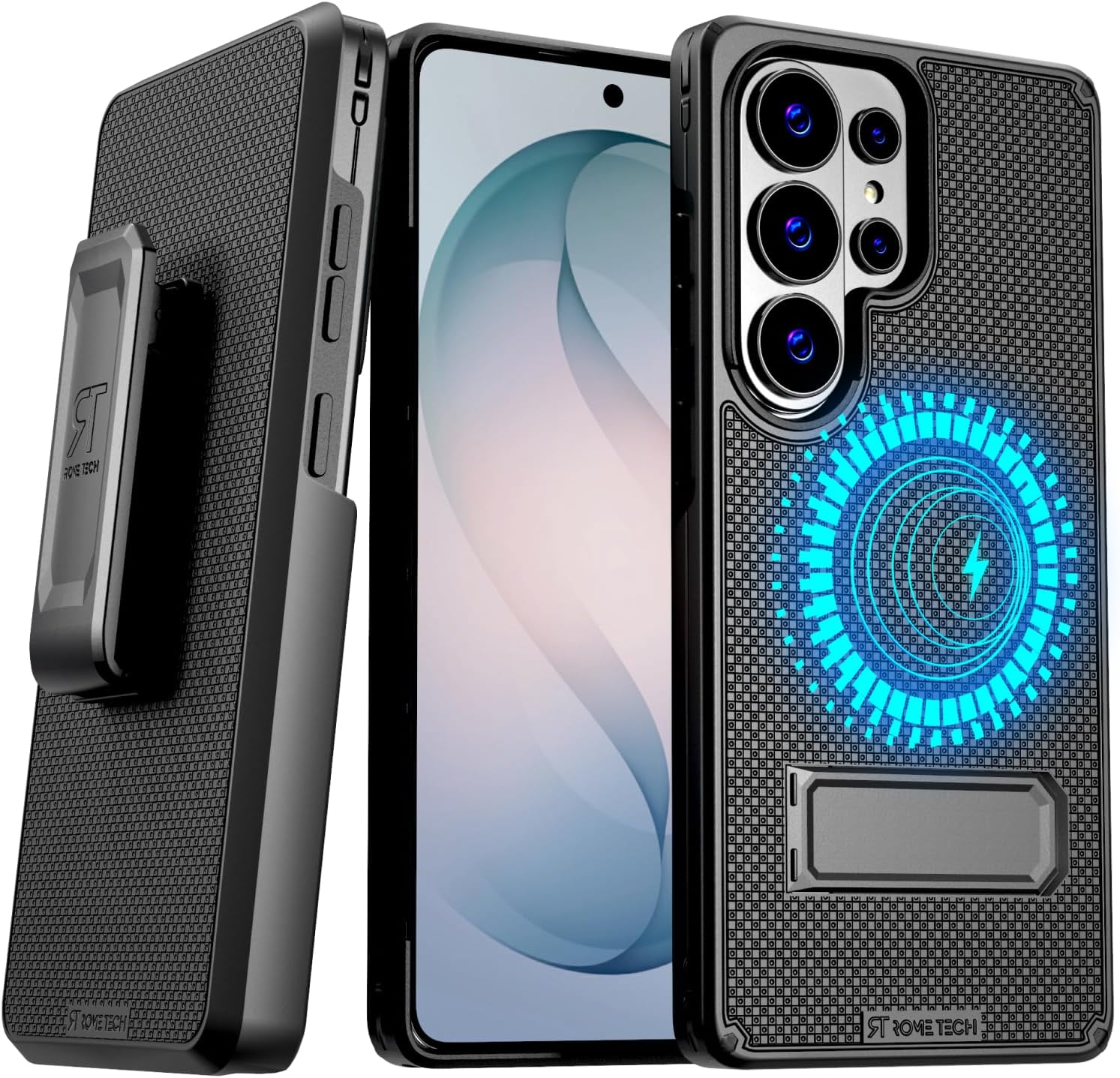 Designed for Samsung Galaxy S26 Ultra Case with Belt Clip Holster - Compatible with MagSafe Magnetic Heavy Duty Phone Cover with Kickstand - Black
