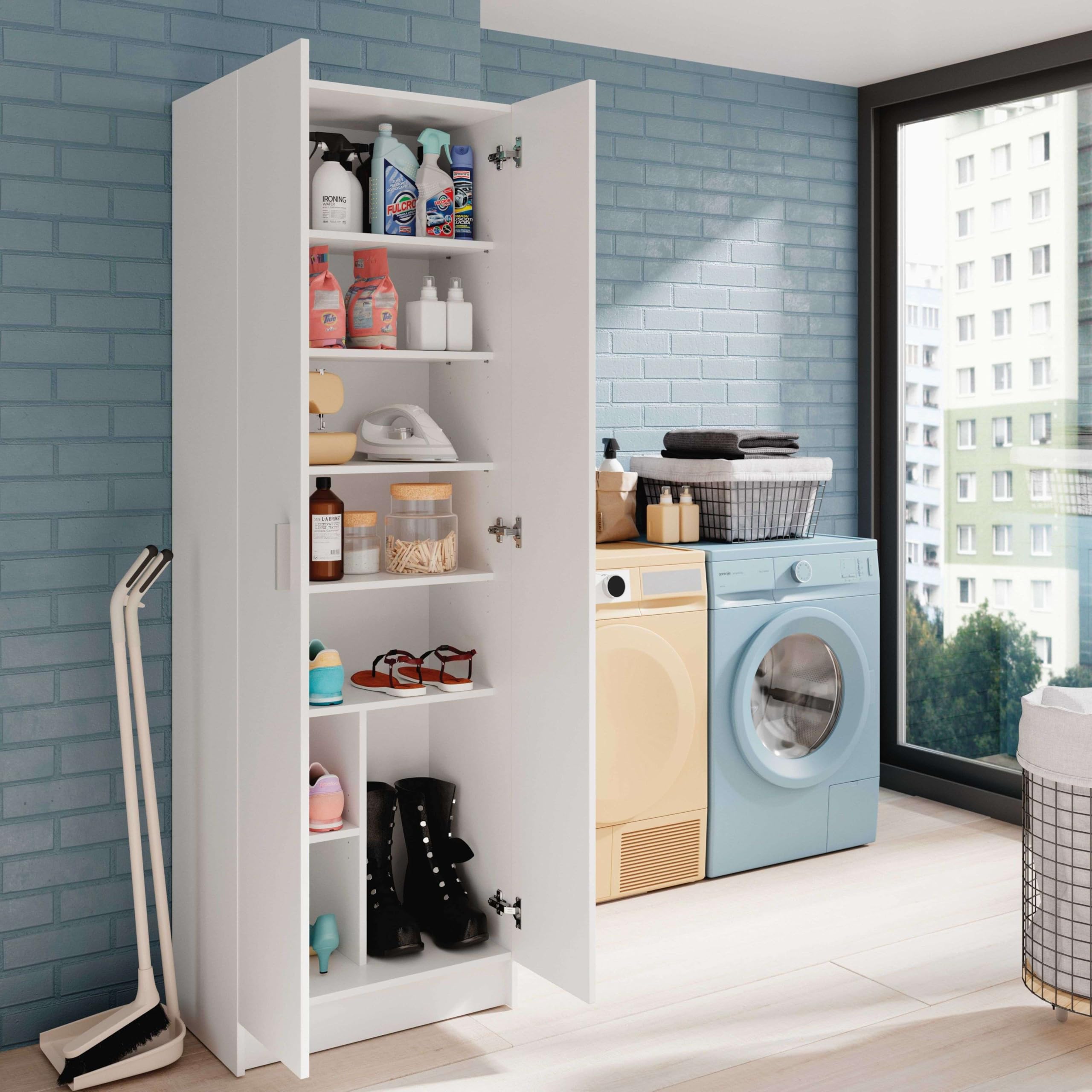 Habitdesign Furniturefactor Armadio/Scarpiera Universale a 2 Ante, Colore Bianco, Legno, 1