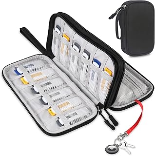 Lacdo USB Flash Drive Case Thumb Drive Holder Case Organizer Portable Electronic Accessories Storage Bag for SanDisk/SamData/Samsung USB Flash Drives Jump Drive Memory Stick, Cable, Medium Size-Black