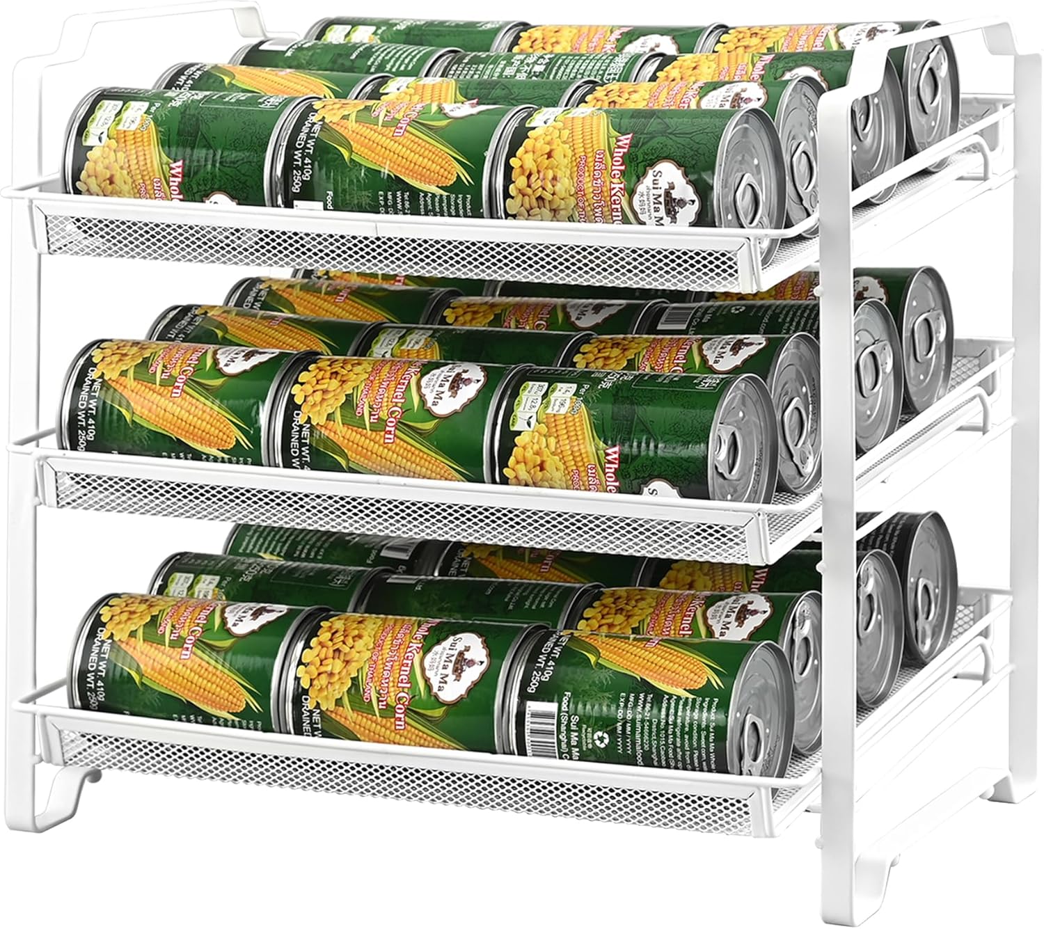 BTideas Can Organizer for Pantry, 3 Tier Stackable Can Rack