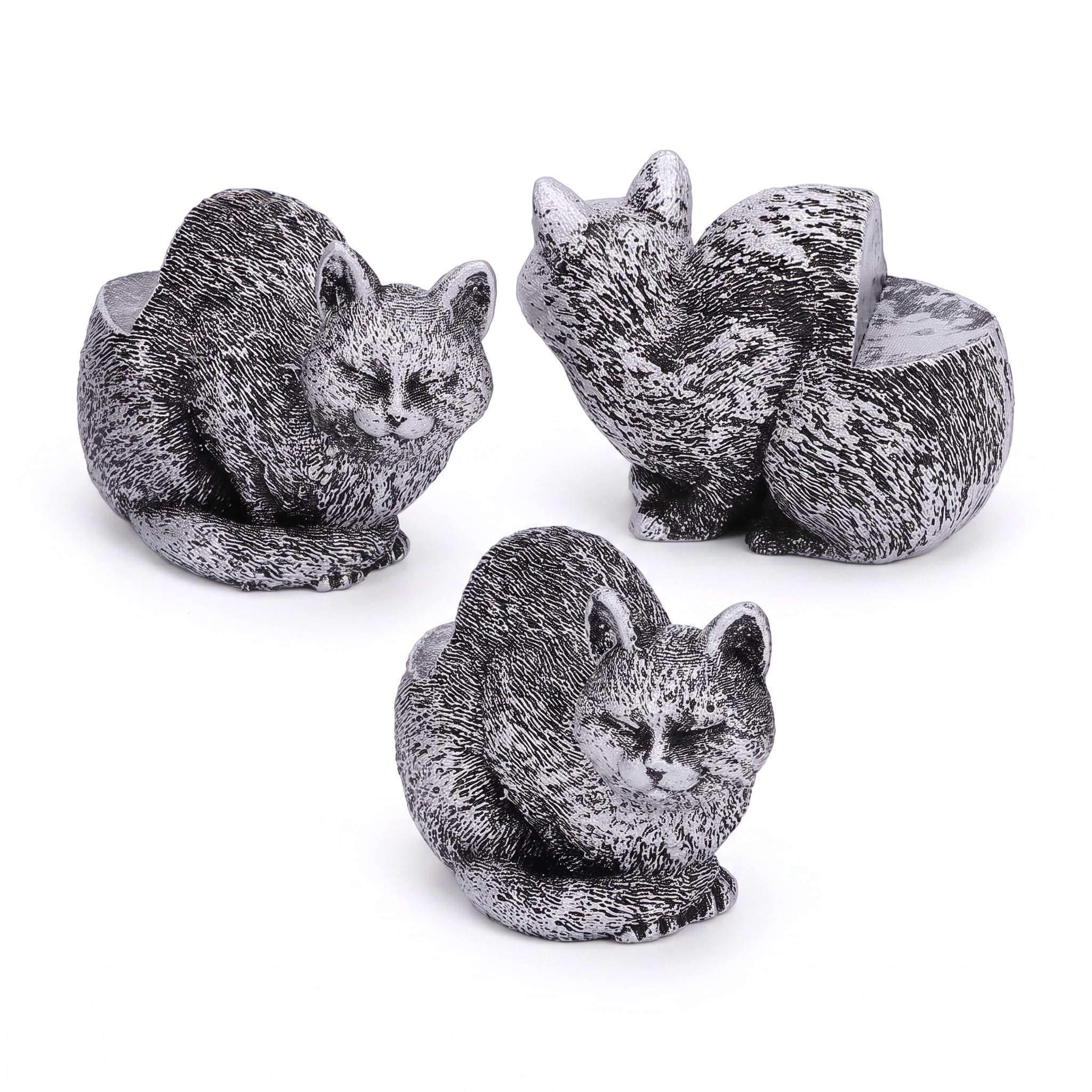 FAUOSWUK Resin Animal Plant Pot Feet Sturdy Holders Elevator for Indoor Outdoor Decor, Set of 3 for Living Room Office Bedroom Entrance (Sleepy Cat) — image 1