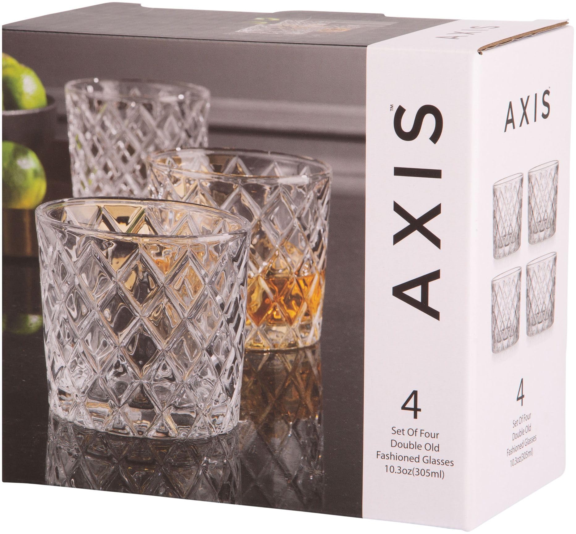 Glaver's Juego de 4 vasos dobles antiguos, 305 ml