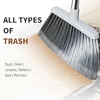 Vista 4 de Escoba, Escobas para Exteriores para Barrer Interiores, Escoba Ajustable de 55" para Eliminación de Pelo de Mascotas de Servicio Pesado para Pisos 1