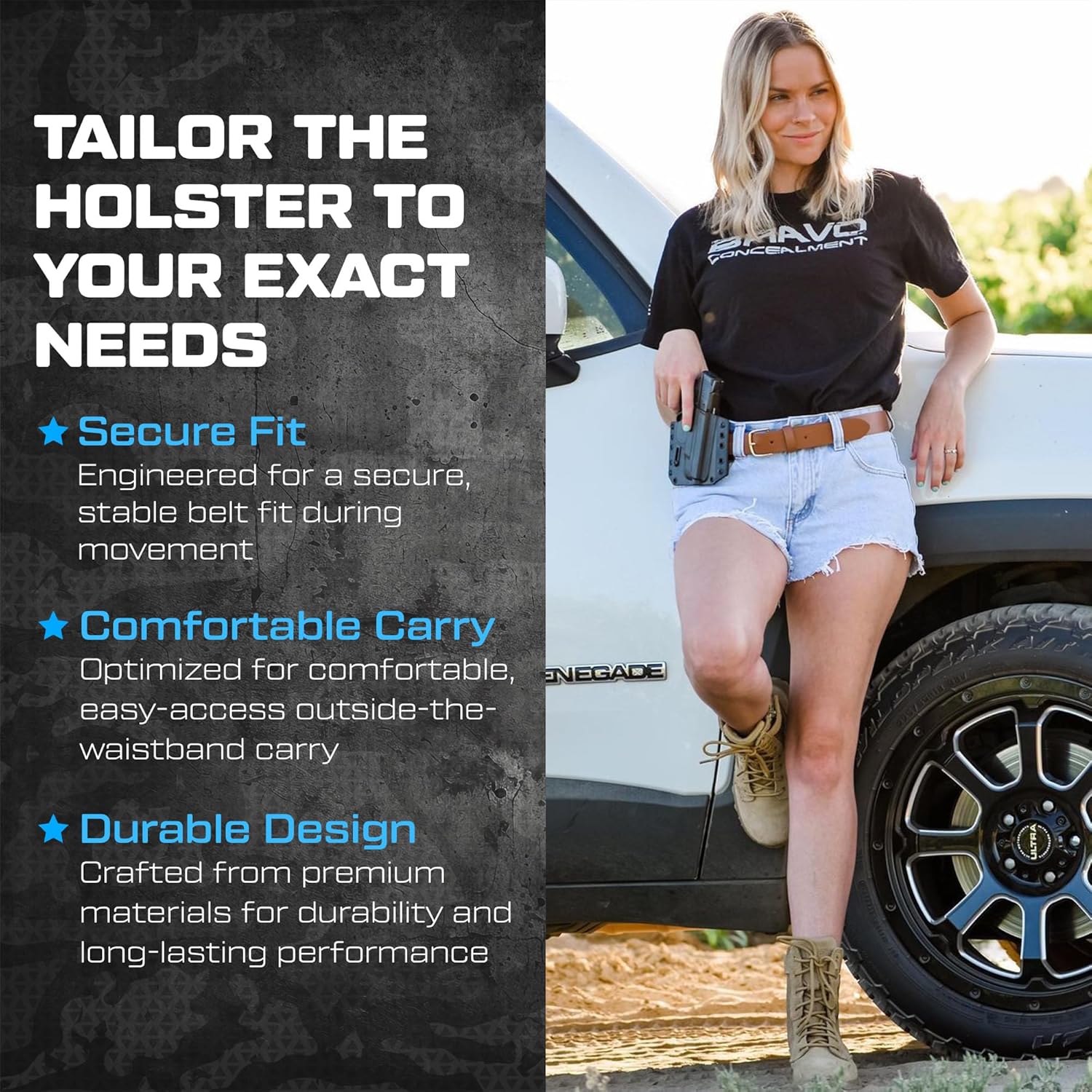 OWB Holster for Glock™ 17 22 31 17MOS 17M 47 - Concealed Carry / Custom Fit - Everyday Carry - Adjustable Retention - Outside the Waistband - Comfort and Concealment - EDC - Pistol Holster