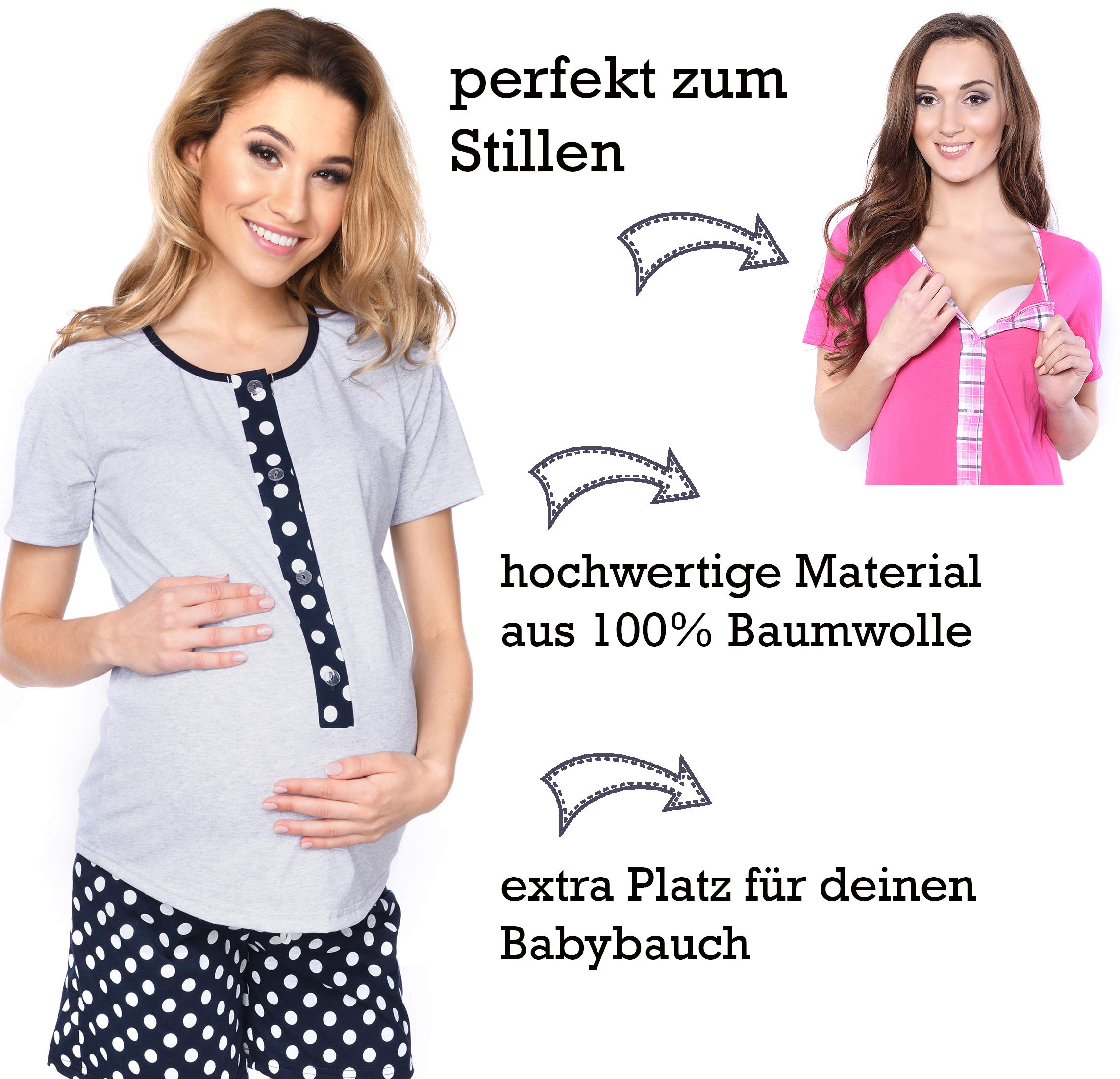 MijaCulture Mija - 3 in 1 Stillpyjama/Stillschlafanzug/Umstandspyjama/Pyjama 4030