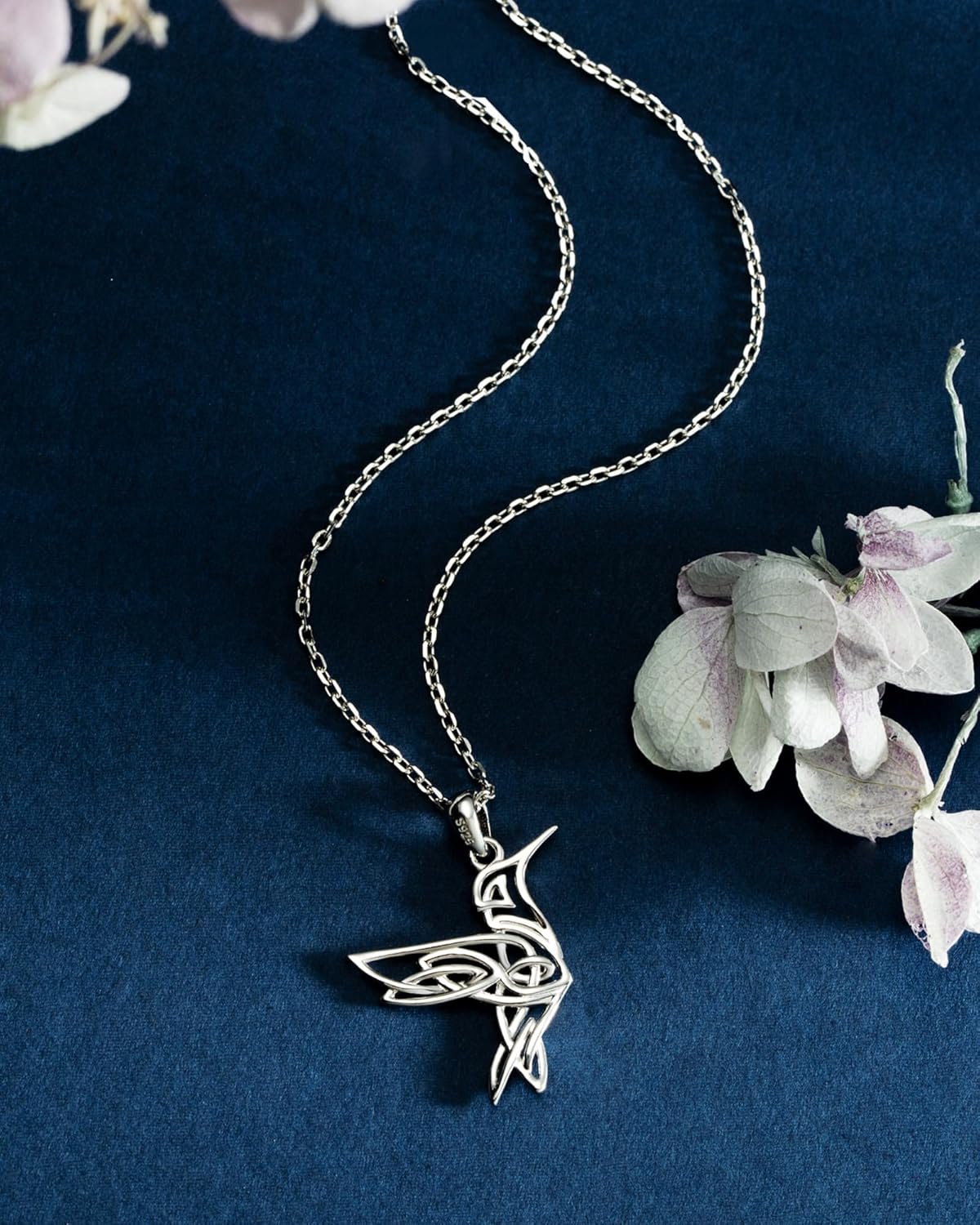 HUAIYU Hummingbird Celtic Pendant Necklace for Women- 925 Sterling Silver Lucky Celtic Knot Humming Bird Necklaces Mother's Day Birthday Christmas Jewelry Gifts for Mom - Image 6