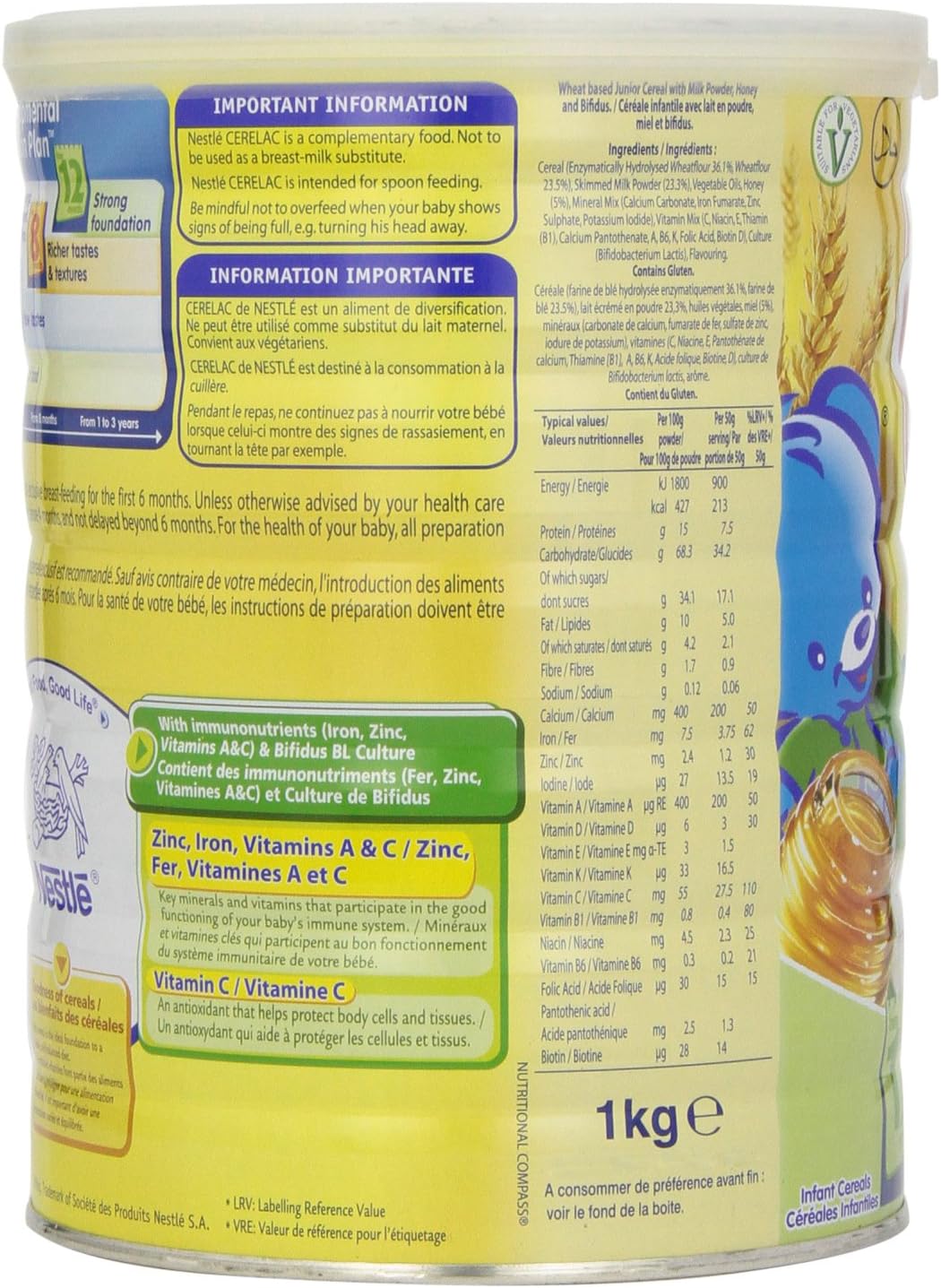 Amazon Com Nestle Cerelac Honey And Wheat With Milk 2 2 Pound Baby