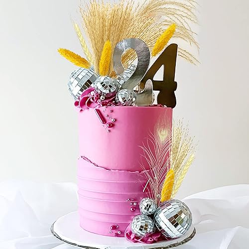 Miniatura 3 de 14 piezas de 1.18 pulgadas, 1.57 pulgadas, 1.97 pulgadas, 2.36 pulgadas, adornos de decoración de pastel de bola de discoteca reflectante de los