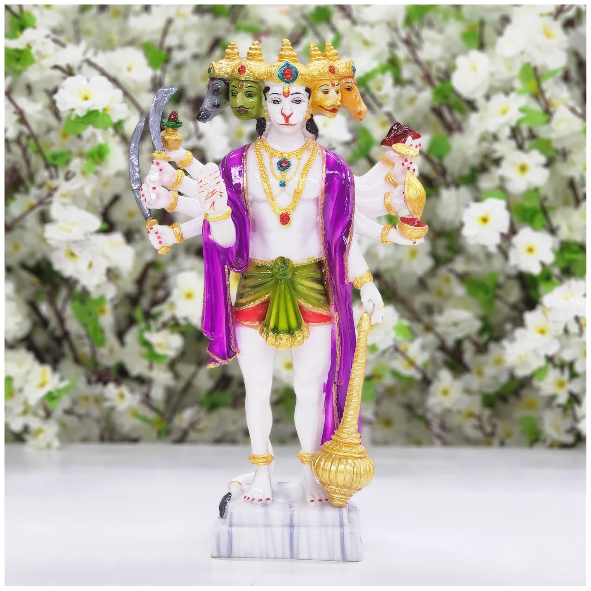 Buy AtoZ India Cart Panchmukhi Hanuman Statue in Resin Lord Hanuman