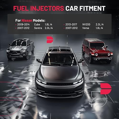 Miniatura 2 de BDFHYK Inyector de combustible 16600-EN200 compatible con 2007-2012 Nissan Cube NV200 Sentra Versa 1.8L 2.0L l4 Kit de repuesto FBY2850 FJ1056