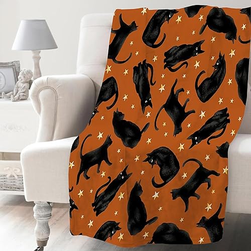 Miniatura 10 de Khumbhira Manta de fantasma, linda y divertida, regalo para niñas y niños, decoración espeluznante de felpa suave de franela de forro polar negro y