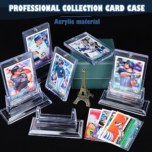 Miniatura 7 de Portatarjetas magnéticos de 24 quilates para tarjetas intercambiables, tarjeteros de béisbol de acrílico de 35 puntos con 24 soportes para tarjetas,