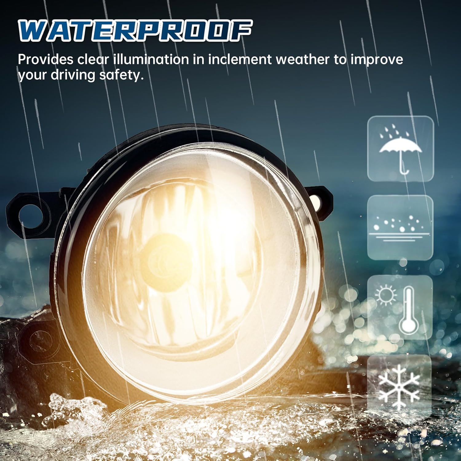 Shocklight Fog Lights Compatible with 2012 2013 2014 Camry Front Bumper Lamps Assembly with Wiring Harnesses and Switches Clear Lens 1 Pair of Fog Lamps