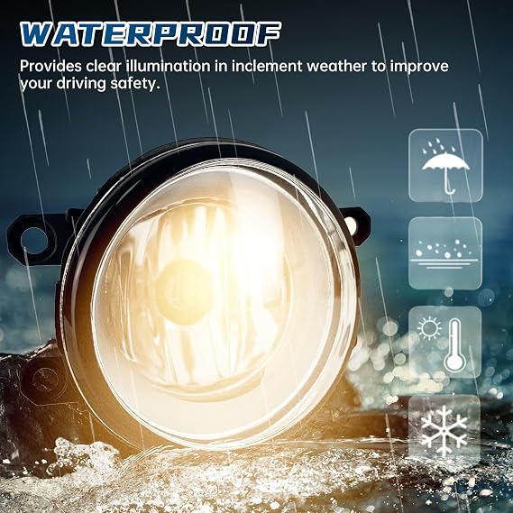 Shocklight Fog Lights Compatible with 2012 2013 2014 Toyota Camry Front Bumper Fog Lamps Kit with Switch and Wiring Kit Chrome Bezels 1Pair of Fog Lamps
