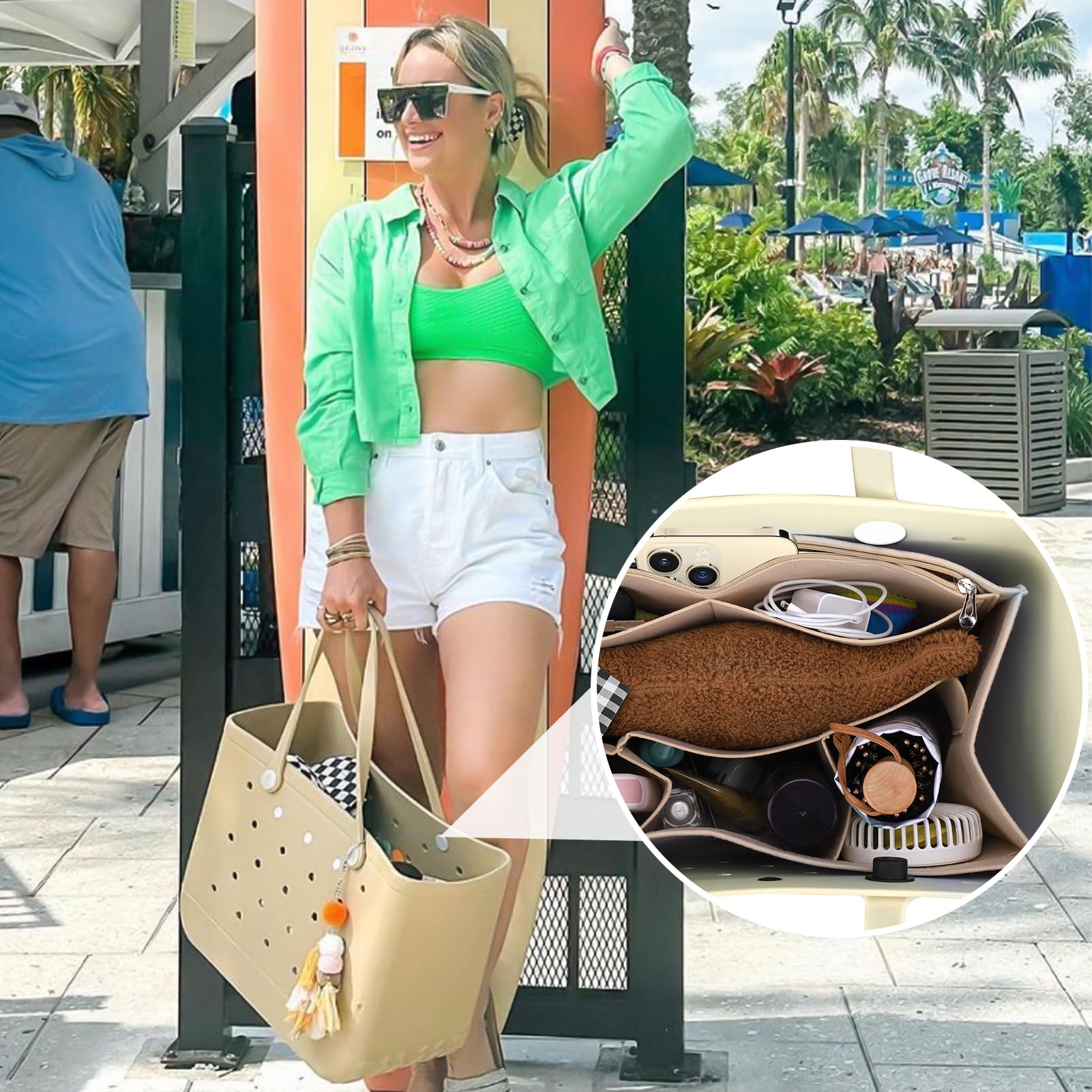 Amazon｜AIERSA ゴム製ビーチバッグオーガナイザー Bogg Bag/Simply 