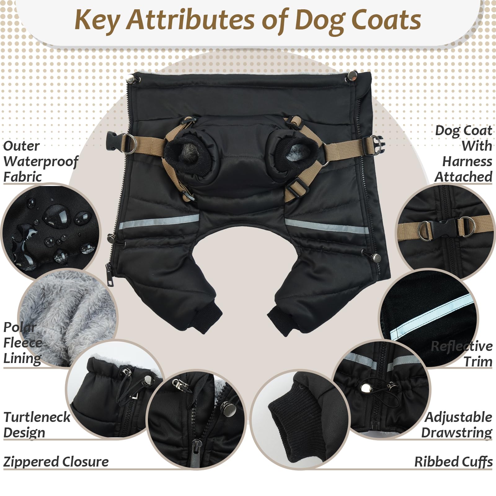 Cappotto Cane, Cappotti Per Cani Impermeabili Con Imbracatura, Cappottino Cane Taglia Piccola Media Grande, Vestiti Per Cani, Cappottino Imbottito Per Cane, Giubbotto Cane Antivento S-Xl