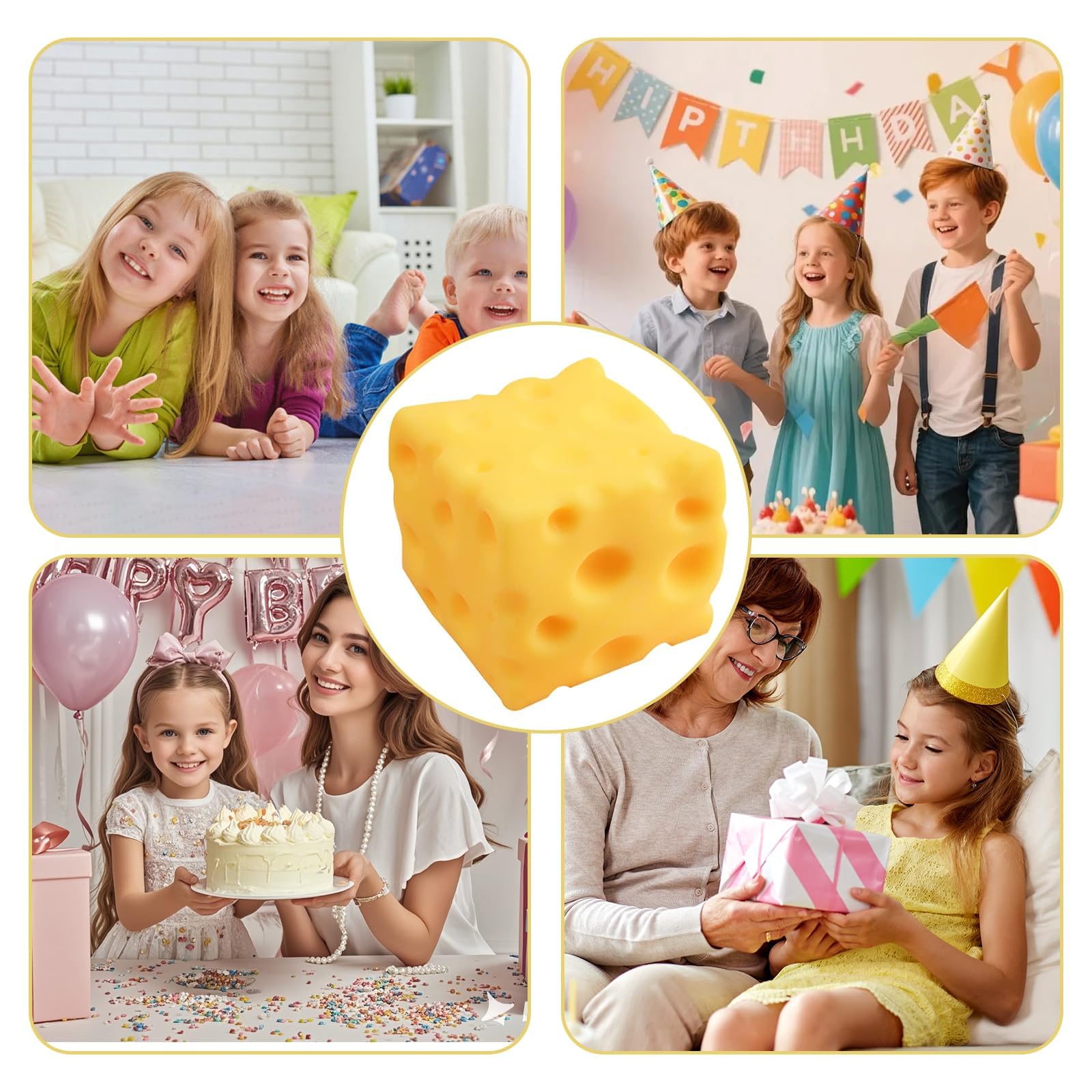 RMBLYfeiye Butter Squishy, Squeeze Cheese Stress Toy, Soft Butter Cheese Squishys Stress Relief Block - Image 6