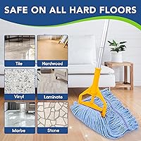 Vista 4 de 6 Pack Commercial Mop Head Replacement – Heavy Duty Mop Head for General and Floor Cleaning Industrial Wet Mops Washable Refill, Reusable