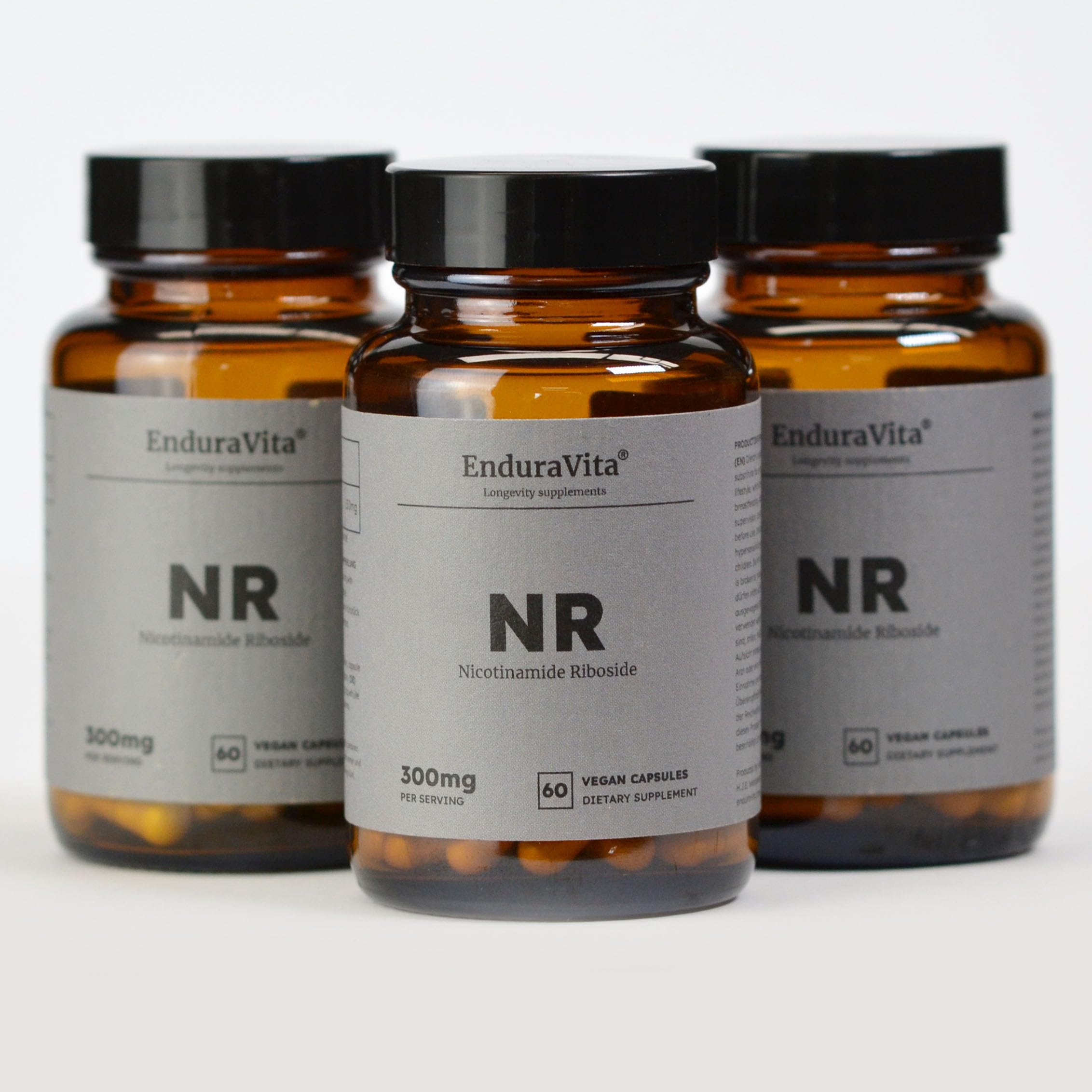 NAD Nicotinamide Riboside (NR) | Confezione da 3 | MEGA OFFERTA | Precursore del NAD+ | 300 mg per dose | Purezza >99% | Vegano | Contro la stanchezza | 180 capsule | Scorta per 3 mesi