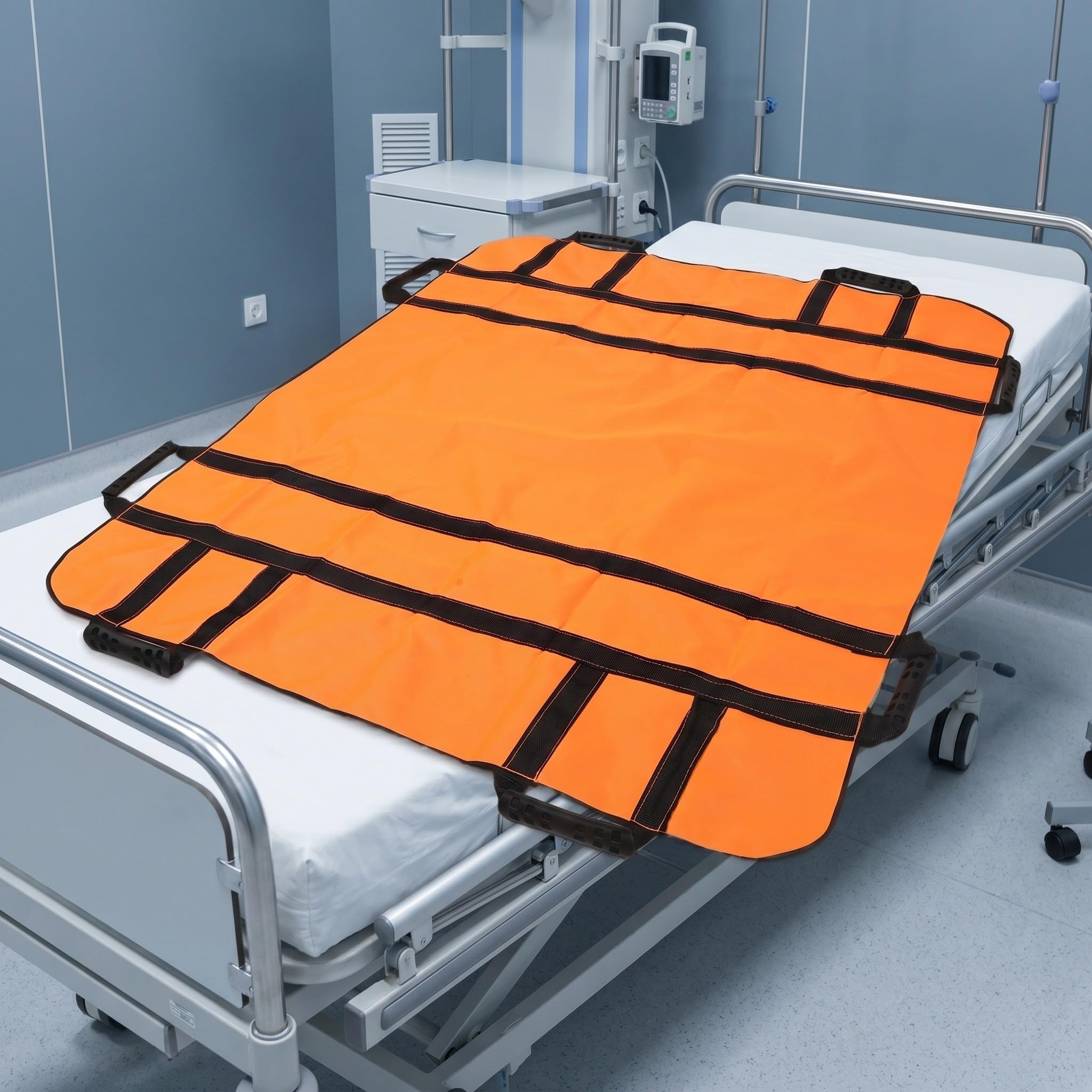 Lurrose Colchoneta Plegable para posicionamiento en Cama - Sábanas de Transferencia con 8 Asas reforzadas - Sábanas de Arrastre para Pacientes Ancianos postrados en Cama, para Uso hospitalario y
