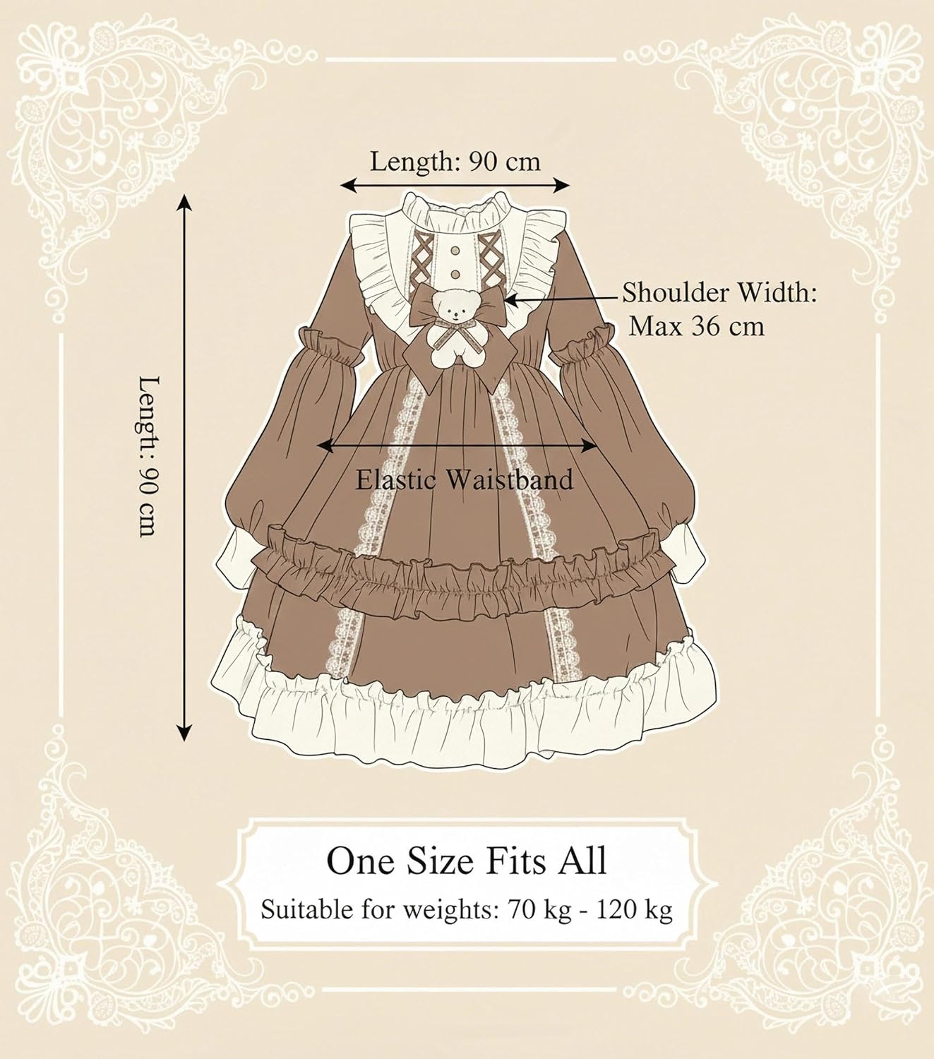 Girls Lolita Princess Dress Kawaii Long Sleeve Chiffon Skirt Cute Girl Dress - Image 5