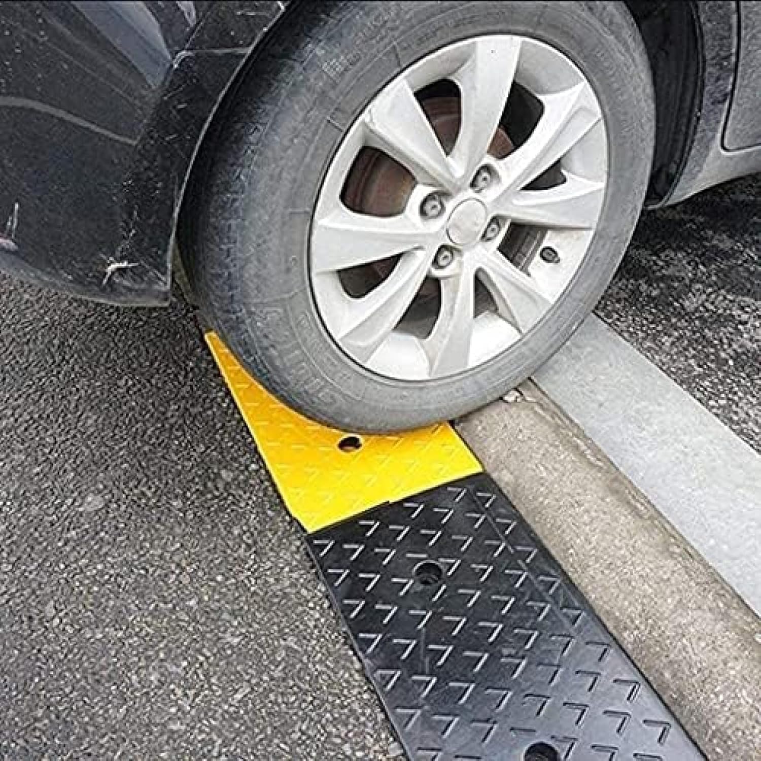 1 Szt. Podjazdy Krawężnikowe Przenośne Lekkie, 3-13 Cm Gumowe Progi Drzwiowe Do Wózków Inwalidzkich I Skuterów Łatwa Rampa Krawężnikowa Dla Osób Niepełnosprawnych, 100x25x8cm(39.4x9.8x3.1inch)