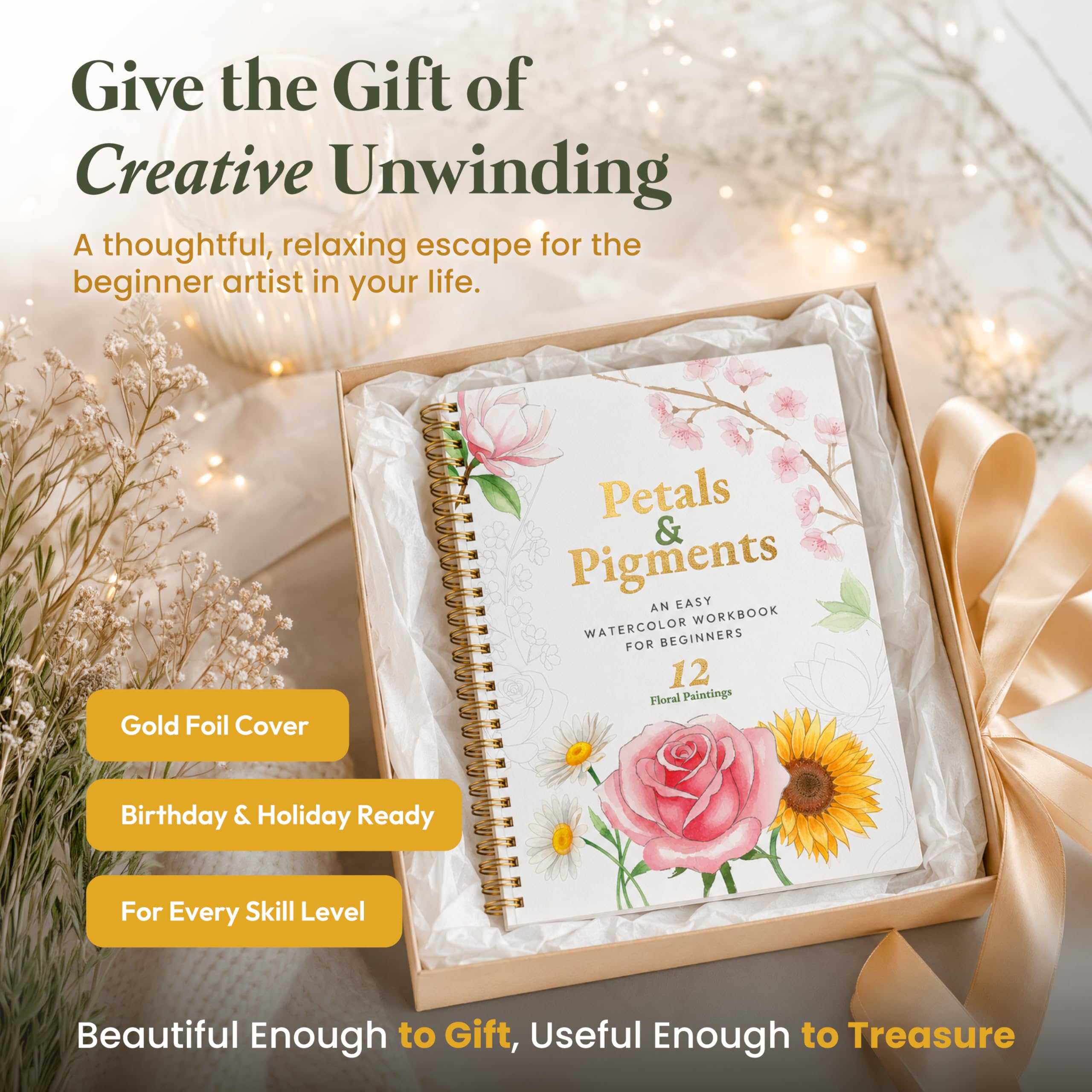Beginner Watercolor Workbook - Floral Painting Guide -6