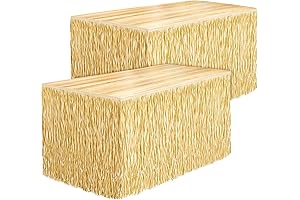 2-Pack Grass Table Skirts for Luau Party: Transform Your Event with Tropical Charm