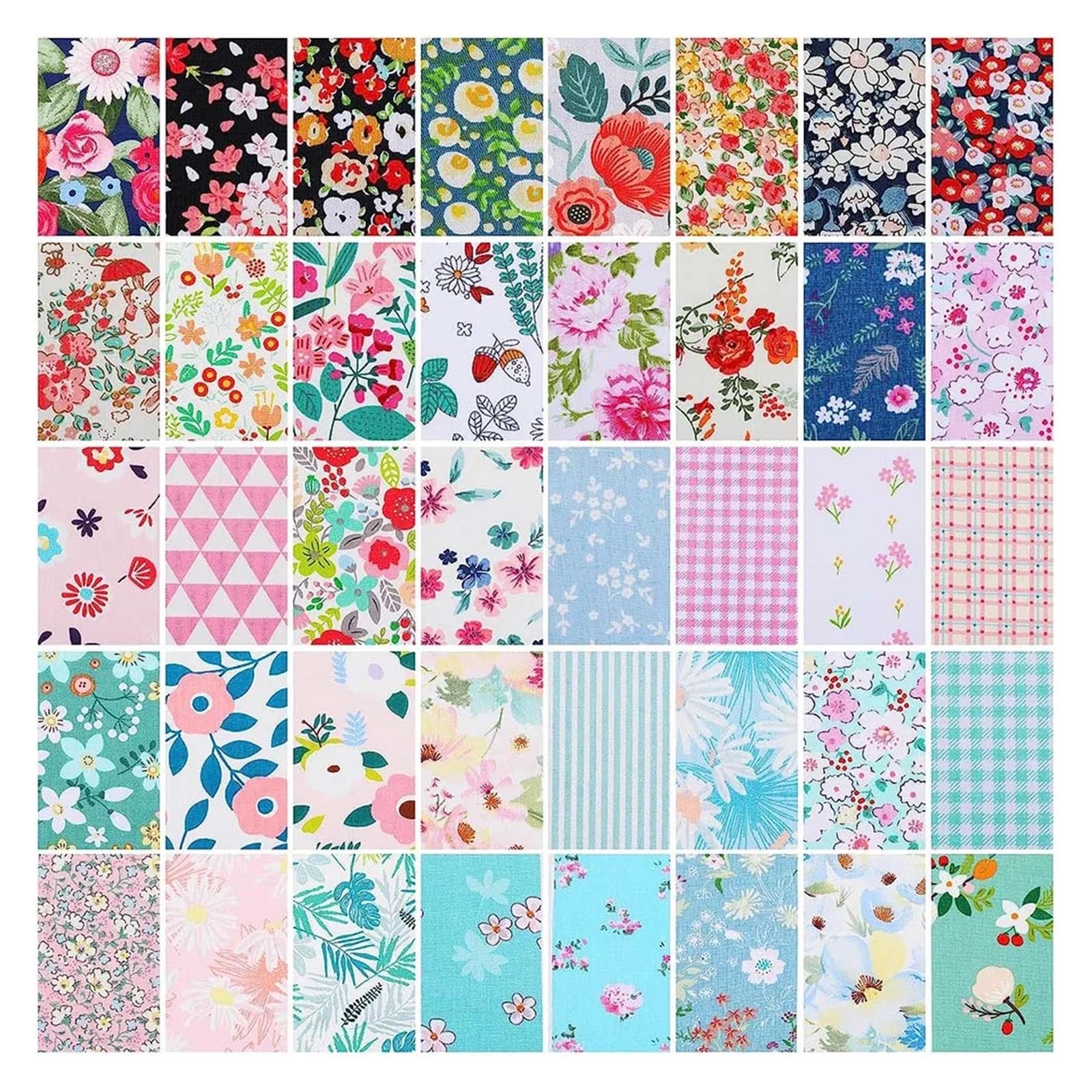Quadrati Patchwork Patchwork in rotoli di strisce di tessuto da 40 pezzi | Strisce for trapuntatura artigianale Tessuto artigianale for cucire(6.5 x 50 cm)