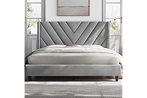 Yaheetech Queen Size Upholstered Bed Frame