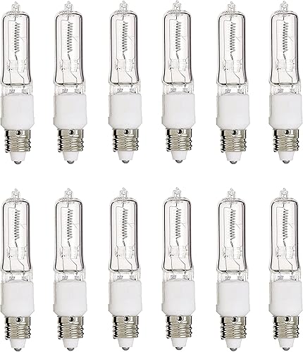 Satco S3109/12 - Bombilla halógena T4.5 de 250 W, base E11, paquete de 12 unidades