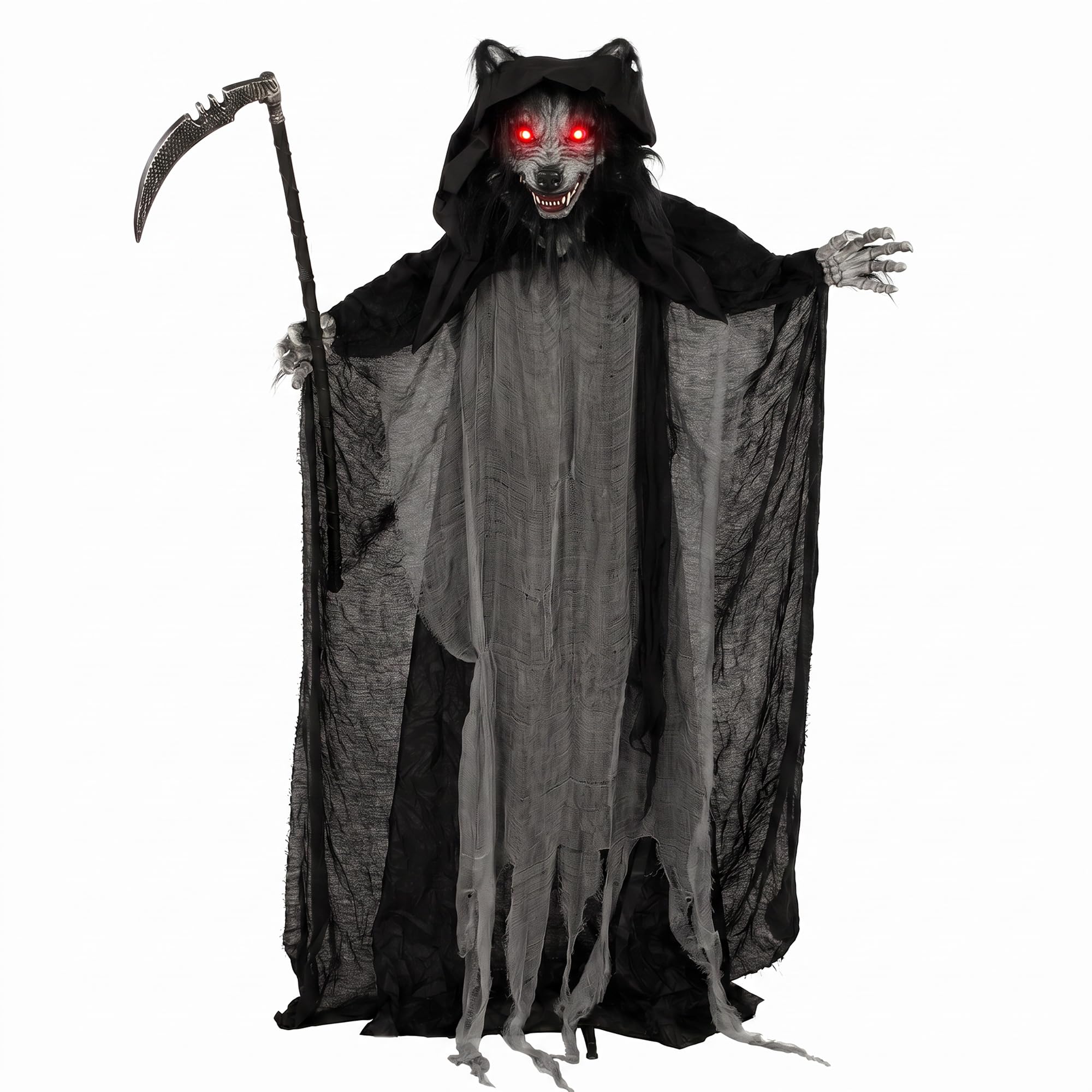 Rackhams Light Halloween Standing Werewolf Animated Decoration With -Up Eyes