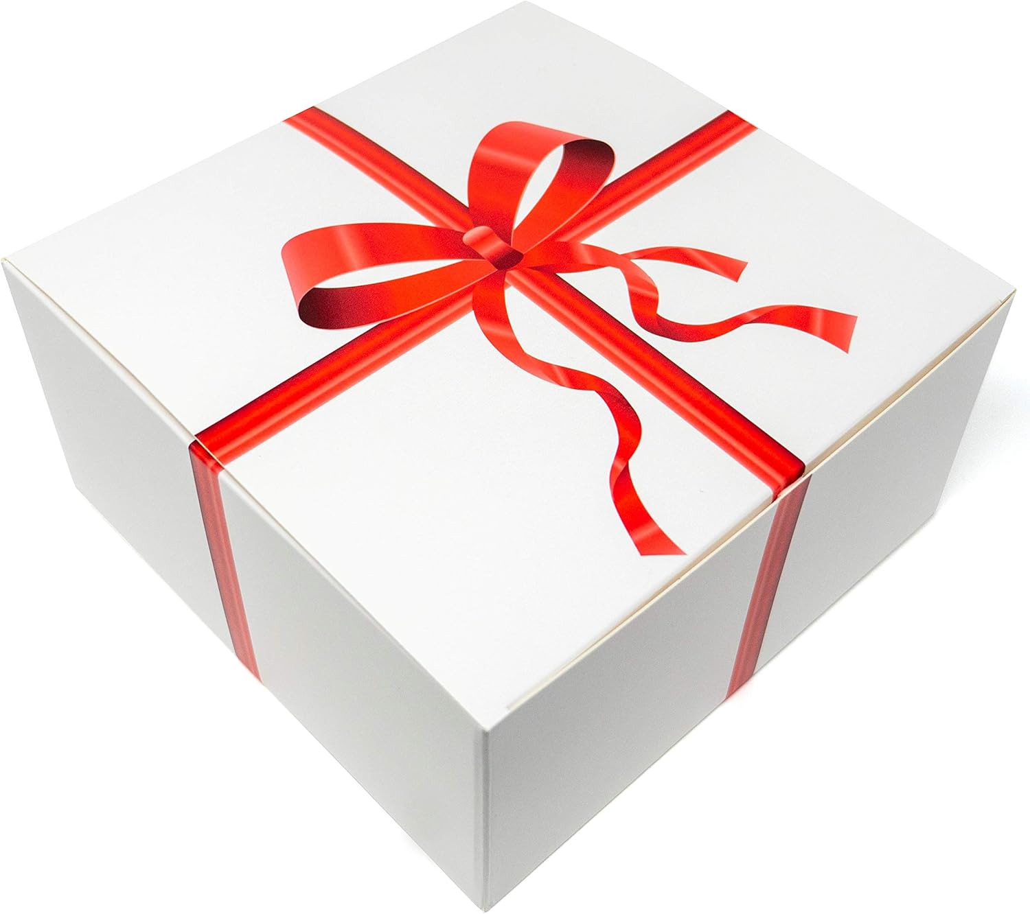 Black Friday - 50% OFF GEO4life Gift Boxes - 10 Pack 8x8x4 - Gift Box With A Printed Ribbon Lid For Birthdays, Bridesmaids Gifts, Christmas, Holidays, Wedding Gifts.