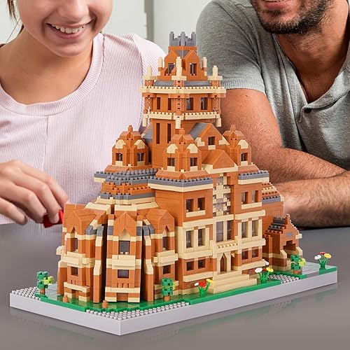 Miniatura 6 de Geniteen Mini bloques de construcción mundialmente famosos universidad modelo arquitectónico micro mini bloque conjunto 5379 PCS