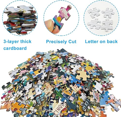 Miniatura 4 de Rompecabezas para adultos de 1000 piezas de viaje vintage por el mundo, rompecabezas de paisaje póster rompecabezas monumentales, rompecabezas de