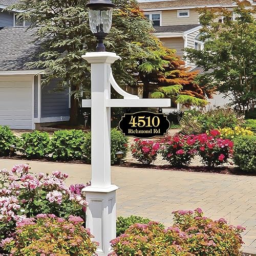 Miniatura 7 de Letrero de dirección colgante, letrero de número de casa personalizado, números de buzón para exterior, placas de dirección de metal, de una o dos