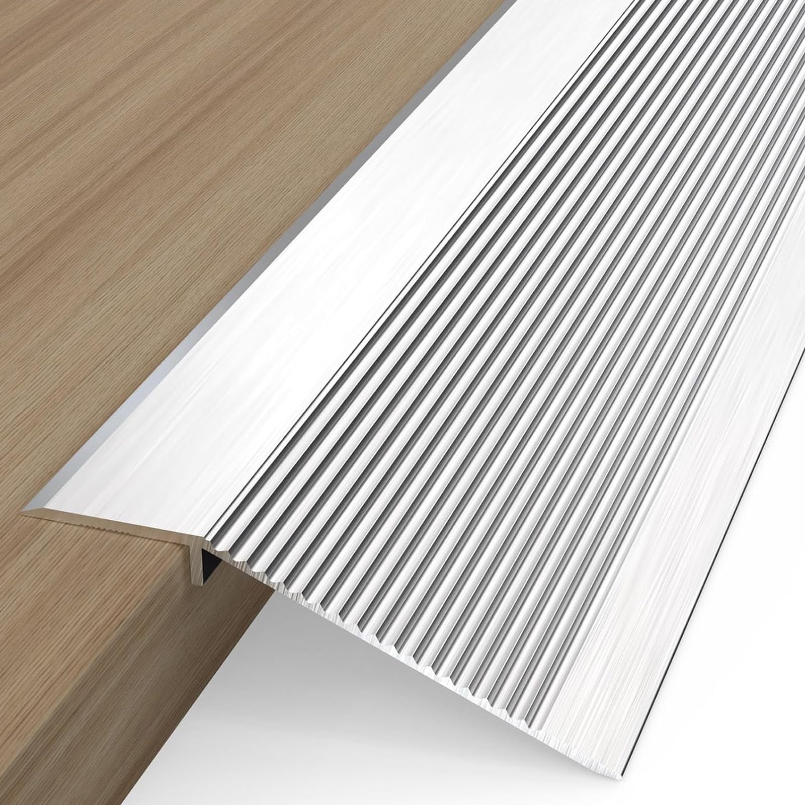Hjxgqjm Silver Aluminum Floor Transition Threshold Strip, Flooring Threshold Edging Trim Strip,For Joining Floor Gaps, For Tile/Wood/Laminate/Joins Gap Carpet Trim Strip Floor Cover Strips
