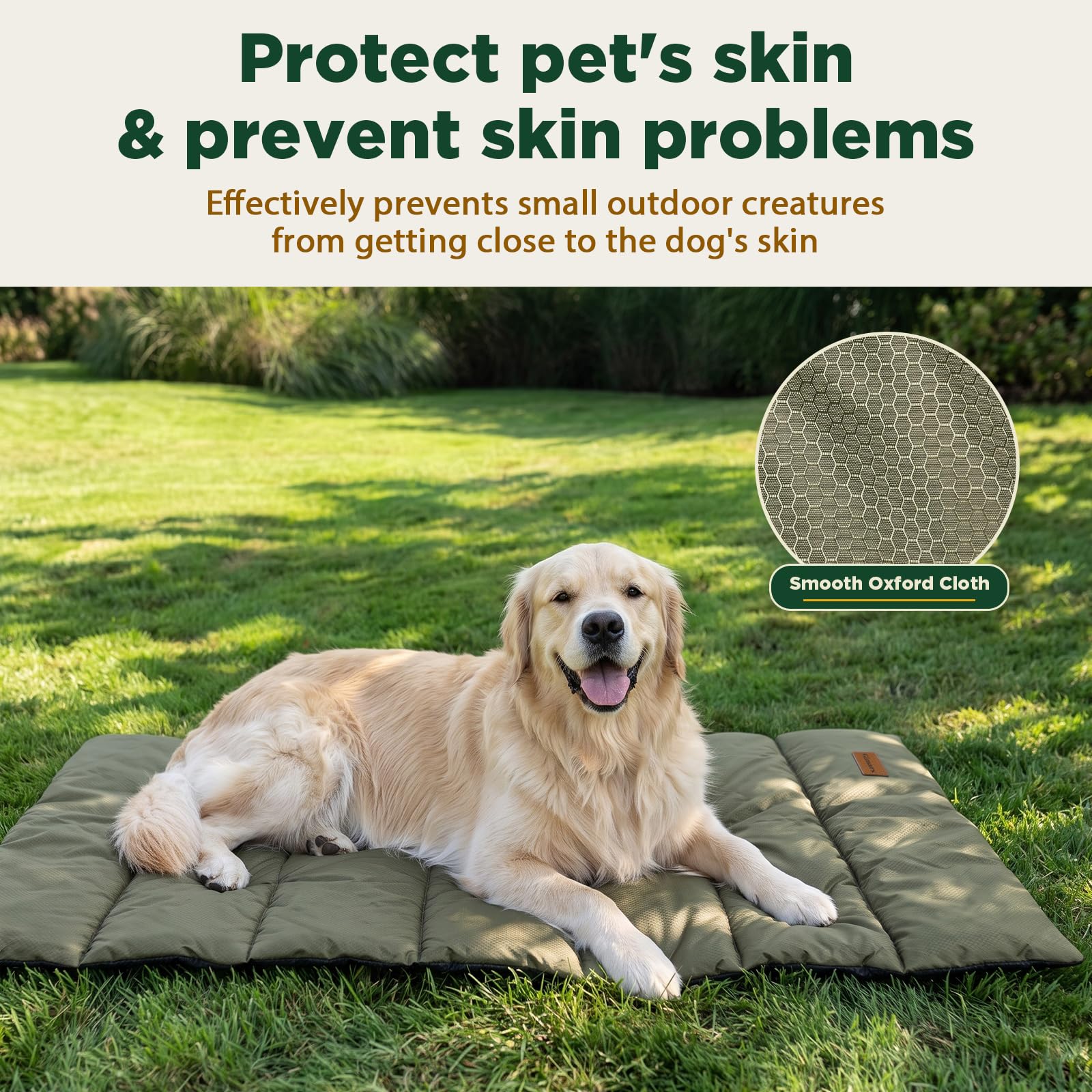 Gimars Lit d'extérieur XL amélioré pour Chien avec Film imperméable, Facile à Enrouler avec Boucle, Grand lit de Voyage pour Chiens de Grande et très Grande Taille, Portable, Pliable, Lavable pour Le