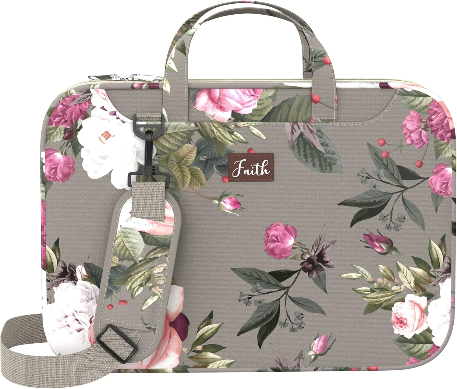 DEHITE Bible Bags for Women — Bible Covers for Women — Floral Black Bible Bag Carrying Case — Messenger Bag - Image 5