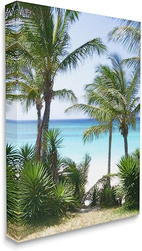 Vista 2 de Stupell Industries Lienzo decorativo para pared con palmeras cerca de la playa de Noah Bay