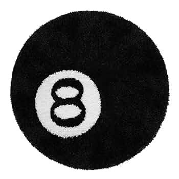 Amazon.com: 8 Ball Rug, 32 inch Large Black Round Rug for