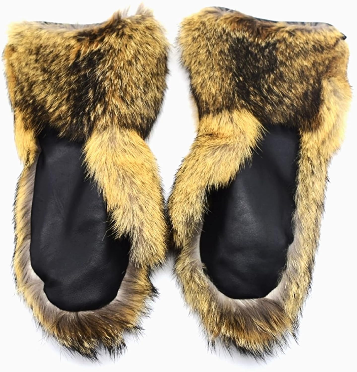 Winter Men's Coyote Fur Mittens (Large) Brown