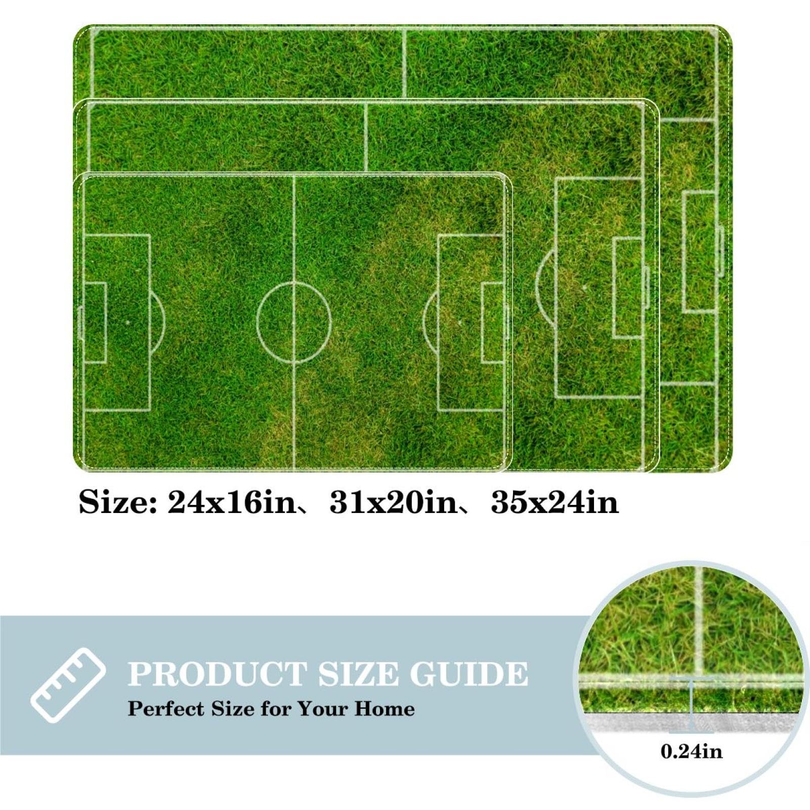 Tappeto Zerbino Bagno – Campo Di Calcio Green Court – 16x24 Pollici, Morbido E Antiscivolo