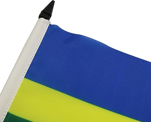Miniatura 284 de Bandera de mesa Sierra Leona de 5 x 8 pulgadas, bandera de escritorio de Sierra Leona, 8.3 x 5.5 in, barra y base de plástico negro AZ FLAG