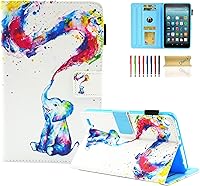 Vista 21 de Dteck - Funda para tablet Kindle Fire 7, funda protectora completa con función atril ajustable y función de encendido y apagado automático