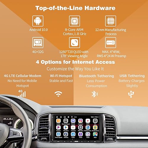 Miniatura 2 de ATOTO S8 8-Core 7inch Android Double DIN Receptores estéreo para automóvil, CarPlay inalámbrico y Android Auto, 4G incorporado, WiFiBTUSB, Bluetooth